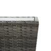 Grauer Teetisch Denzel 41,5x41,5x43cm (Polyrattan und gehärtetes Glas)