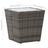 Grauer Teetisch Denzel 41,5x41,5x43cm (Polyrattan und gehärtetes Glas)