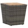 Grauer Teetisch Denzel 41,5x41,5x43cm (Polyrattan und Akazienholz)