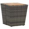 Grauer Teetisch Denzel 41,5x41,5x43cm (Polyrattan und Akazienholz)
