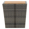 Grauer Teetisch Denzel 41,5x41,5x43cm (Polyrattan und Akazienholz)