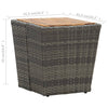 Grauer Teetisch Denzel 41,5x41,5x43cm (Polyrattan und Akazienholz)