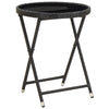 Schwarzer Teetisch Nun 60cm (Polyrattan und gehärtetes Glas)