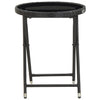 Schwarzer Teetisch Nun 60cm (Polyrattan und gehärtetes Glas)