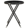 Schwarzer Teetisch Nun 60cm (Polyrattan und gehärtetes Glas)