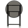 Schwarzer Teetisch Nun 60cm (Polyrattan und gehärtetes Glas)
