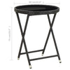 Schwarzer Teetisch Nun 60cm (Polyrattan und gehärtetes Glas)