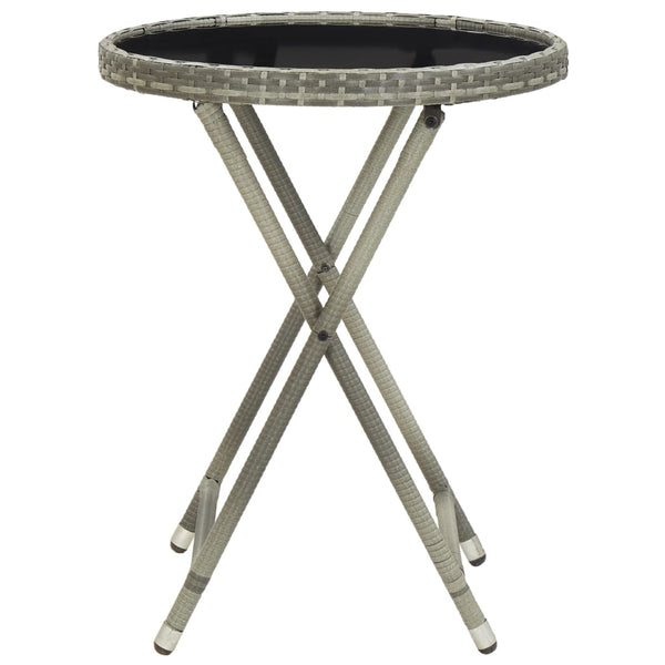 Grauer Nun Teetisch 60cm (Polyrattan und gehärtetes Glas)