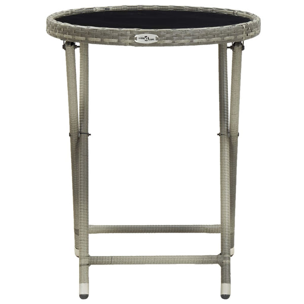Grauer Nun Teetisch 60cm (Polyrattan und gehärtetes Glas)