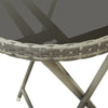 Grauer Nun Teetisch 60cm (Polyrattan und gehärtetes Glas)