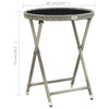 Grauer Nun Teetisch 60cm (Polyrattan und gehärtetes Glas)
