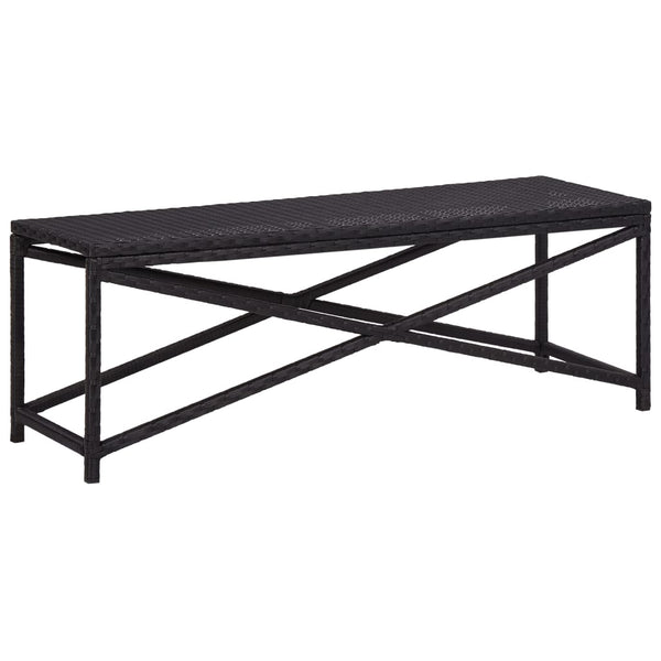 Schwarze Gartenbank Guzin 120cm (Polyrattan)