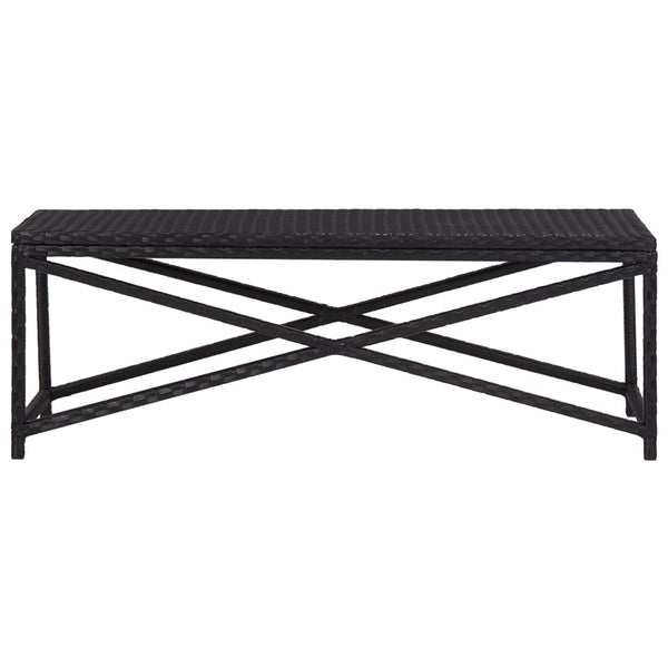 Schwarze Gartenbank Guzin 120cm (Polyrattan)