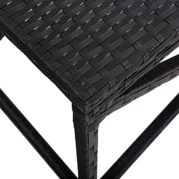 Schwarze Gartenbank Guzin 120cm (Polyrattan)