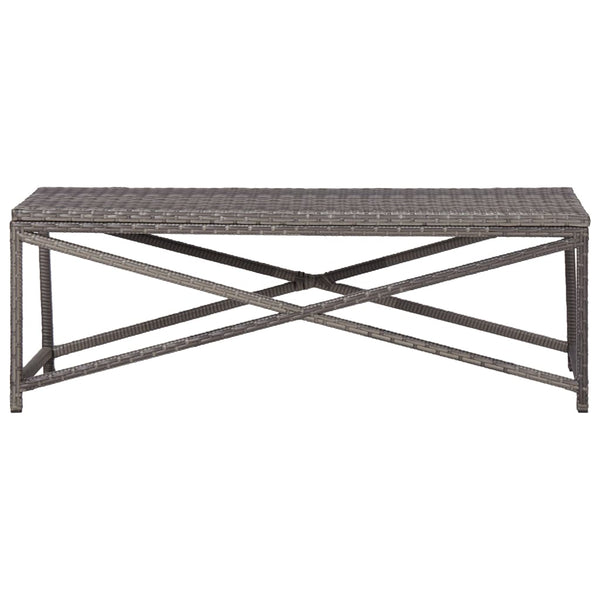Graue Gartenbank Guzin 120cm (Polyrattan)