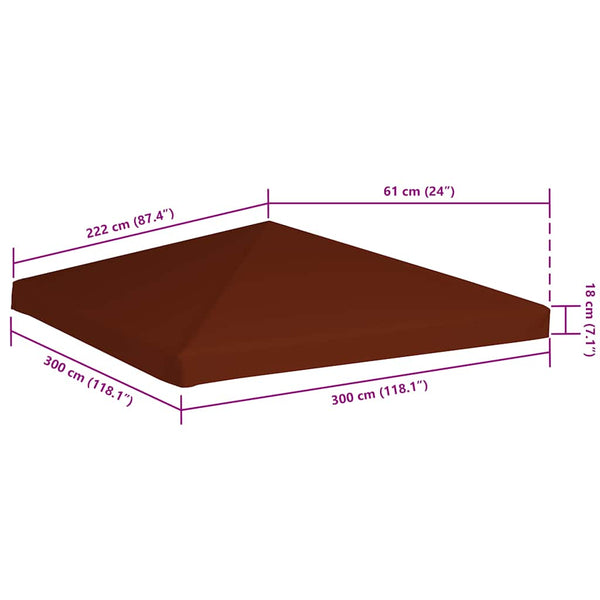 Terrakotta Pavillondach Semenza 3x3 m (310 g/m²)