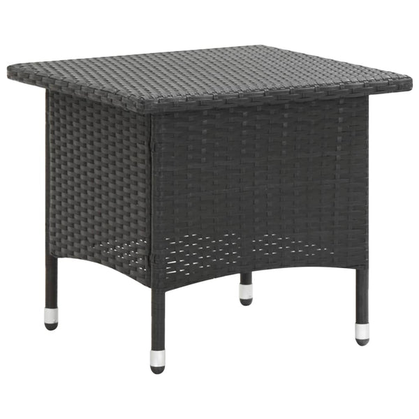 Schwarzer Teetisch Ghircea 50x50x47cm (Polyrattan)