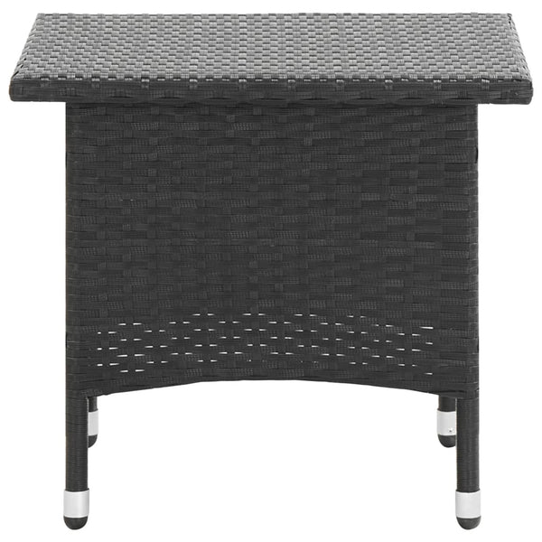 Schwarzer Teetisch Ghircea 50x50x47cm (Polyrattan)