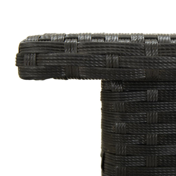 Schwarzer Teetisch Ghircea 50x50x47cm (Polyrattan)