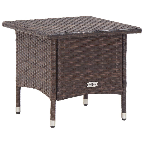 Brauner Teetisch Ghircea 50x50x47cm (Polyrattan)