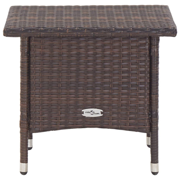 Brauner Teetisch Ghircea 50x50x47cm (Polyrattan)