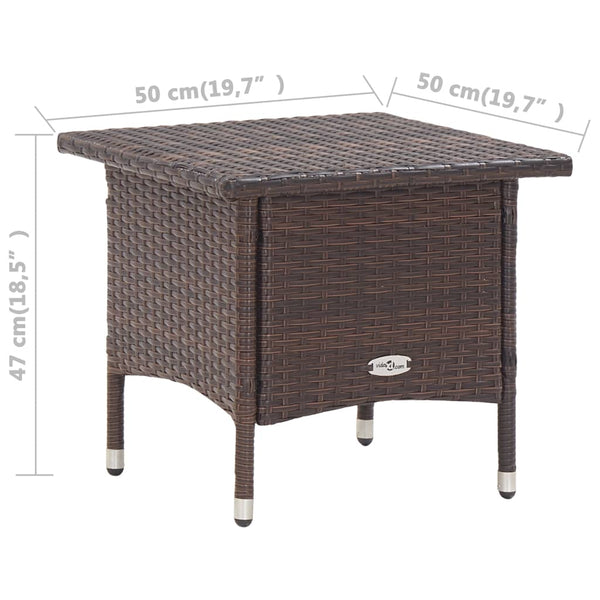 Brauner Teetisch Ghircea 50x50x47cm (Polyrattan)