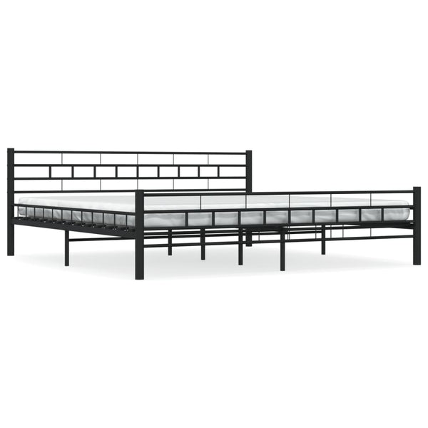 Schwarzer Bettrahmen Ilieta 200x200cm (Stahl)