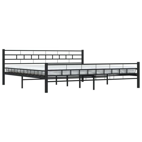 Schwarzer Bettrahmen Ilieta 200x200cm (Stahl)