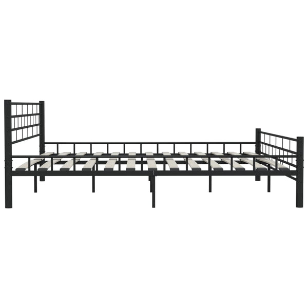 Schwarzer Bettrahmen Ilieta 200x200cm (Stahl)