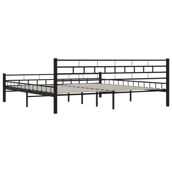 Schwarzer Bettrahmen Ilieta 200x200cm (Stahl)