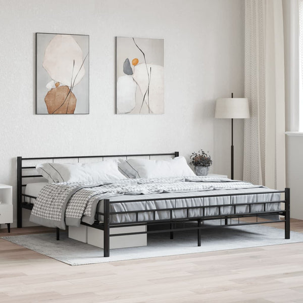 Schwarzer Bettrahmen Ilieta 200x200cm (Stahl)