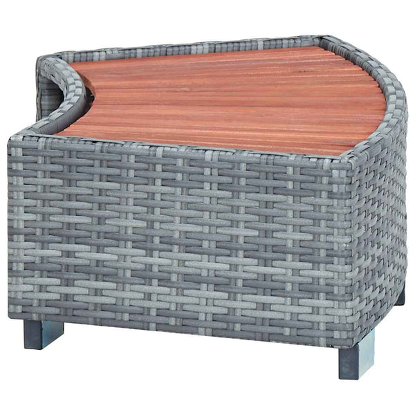 Graue Whirlpool-Treppe Vuca 92x45x25cm (Polyrattan)