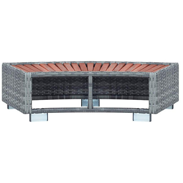 Graue Whirlpool-Treppe Vuca 92x45x25cm (Polyrattan)
