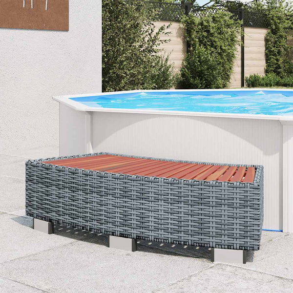 Graue Whirlpool-Treppe Vuca 92x45x25cm (Polyrattan)