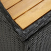 Gartenbank mit Stauraum Freige 120cm (Polyrattan), Schwarz