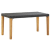 Schwarze Gartenbank Ghinai 120cm (Polyrattan und Akazienholz)