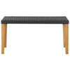Schwarze Gartenbank Ghinai 120cm (Polyrattan und Akazienholz)