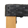 Schwarze Gartenbank Ghinai 120cm (Polyrattan und Akazienholz)