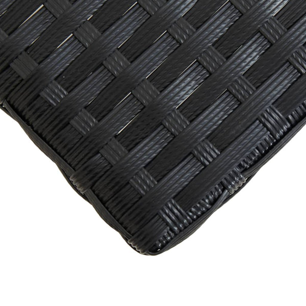 Schwarze Gartenbank Ghinai 120cm (Polyrattan und Akazienholz)