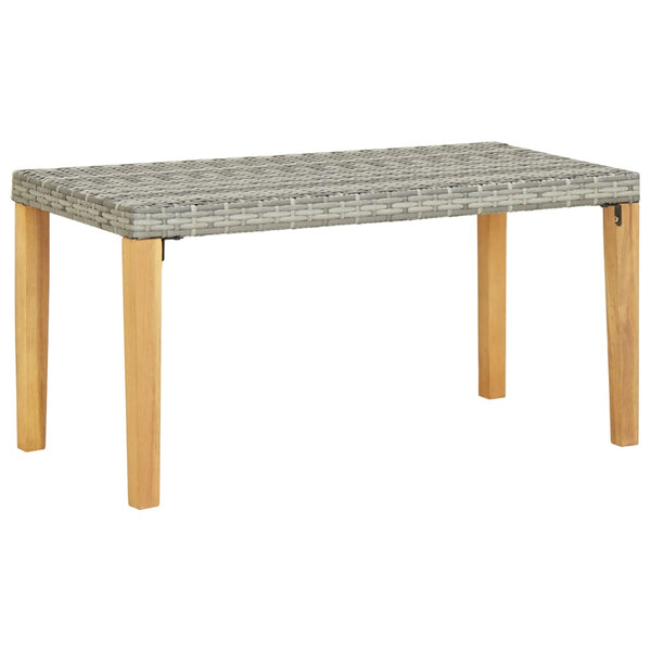 Graue Gartenbank Ghinai 120cm (Polyrattan und Akazienholz)