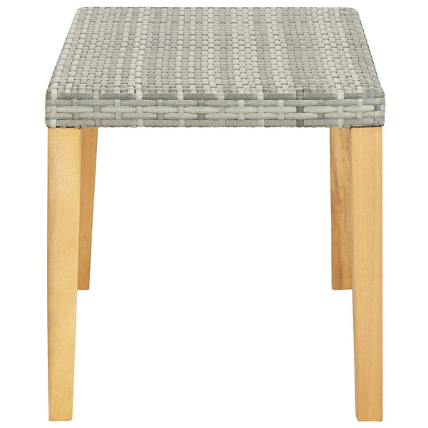 Graue Gartenbank Ghinai 120cm (Polyrattan und Akazienholz)