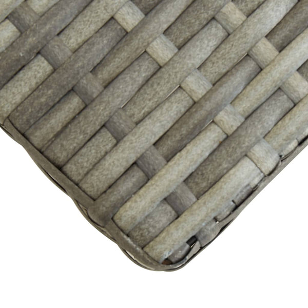 Graue Gartenbank Ghinai 120cm (Polyrattan und Akazienholz)