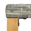Graue Gartenbank Ghinai 120cm (Polyrattan und Akazienholz)