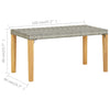 Graue Gartenbank Ghinai 120cm (Polyrattan und Akazienholz)