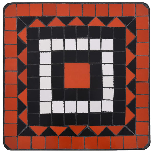 Terrakotta und Weiß Mosaik-Beistelltisch Maricula (Keramik)