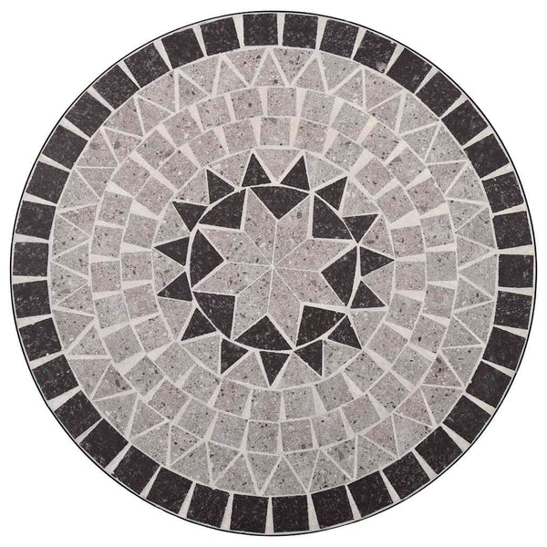Grauer Mosaik-Bistrotisch Cizmas 60cm (Keramik)