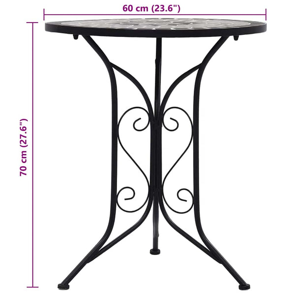 Grauer Mosaik-Bistrotisch Cizmas 60cm (Keramik)