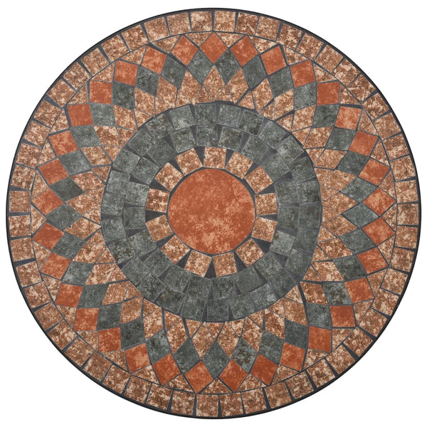 Orange/grauer Mosaik-Bistrotisch Cizmas 60cm (Keramik)