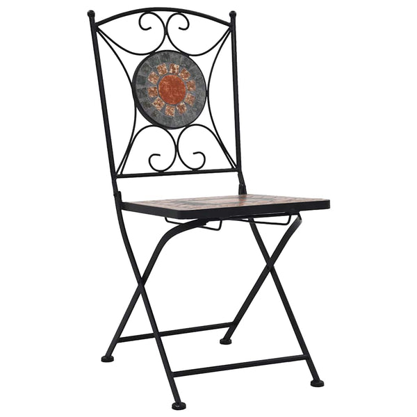 Orange/graue Mosaik-Bistro-Stühle Aminodora (2 Stück)