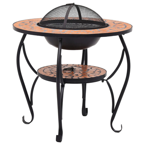 Terrakotta-Mosaiktisch mit Feuerstelle Davarpana 68cm (Keramik)